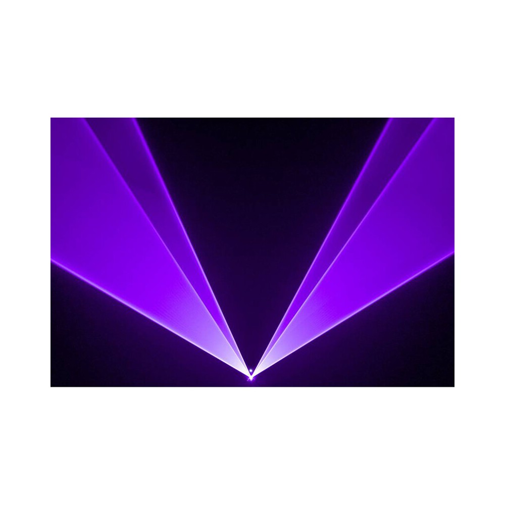 Láser de diodo RGB compacto Laserworld 1000 mW, especificaciones del haz de aprox. 3 mm / 1 mrad, escáneres de 25 kpps a 8°, ILDA / DMX / App co