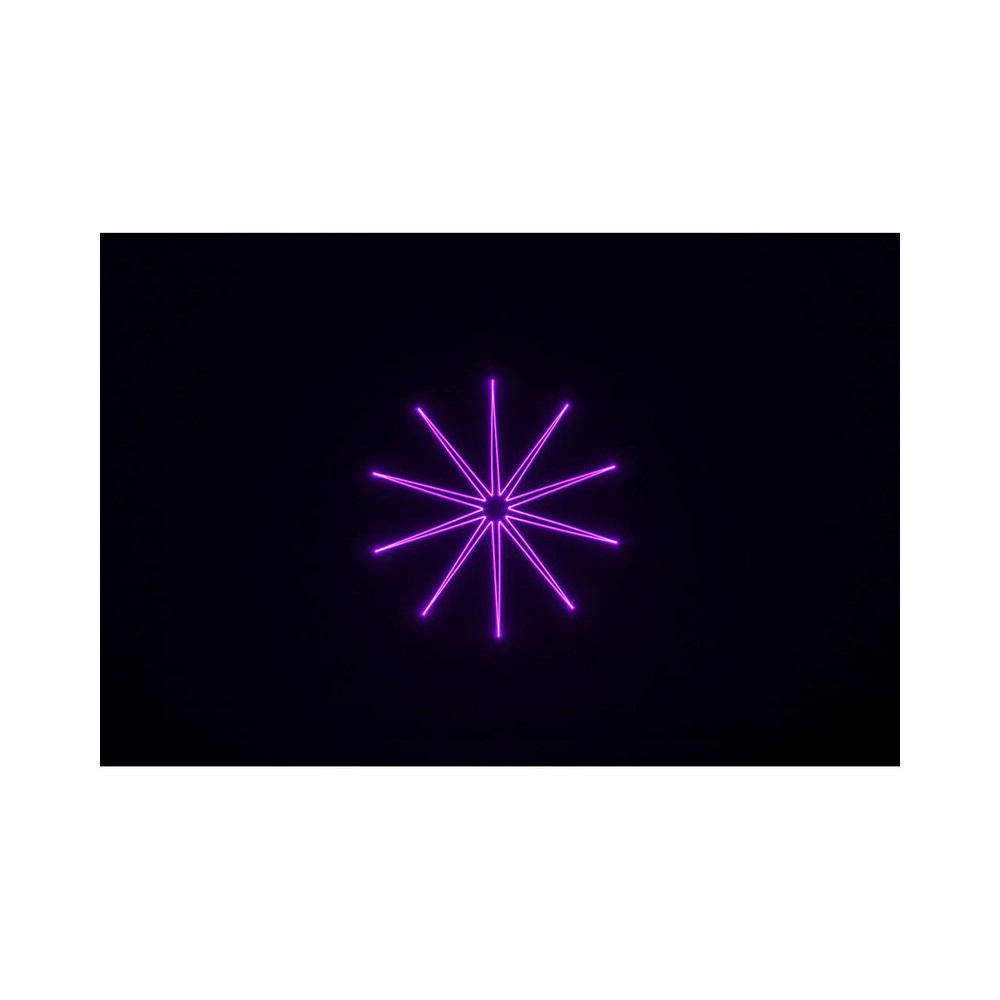 Láser de diodo RGB compacto Laserworld 1000 mW, especificaciones del haz de aprox. 3 mm / 1 mrad, escáneres de 25 kpps a 8°, ILDA / DMX / App co