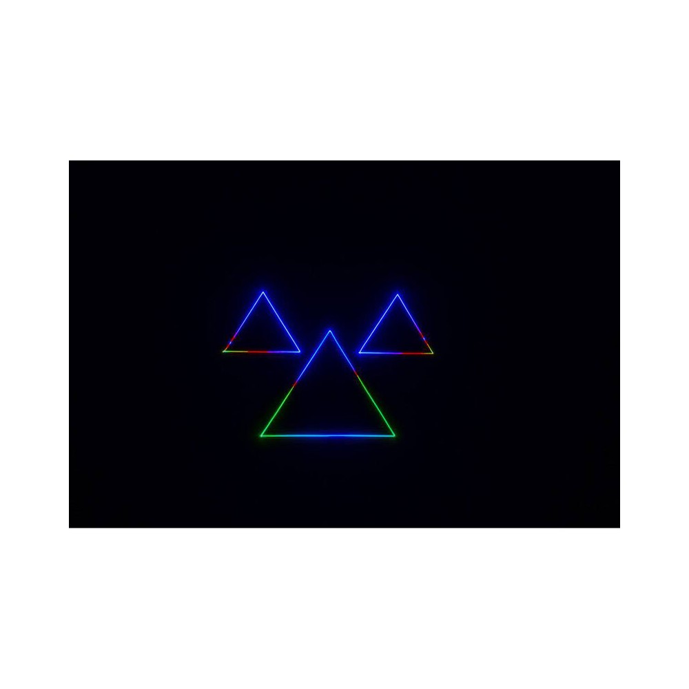 Láser de diodo RGB compacto Laserworld 1000 mW, especificaciones del haz de aprox. 3 mm / 1 mrad, escáneres de 25 kpps a 8°, ILDA / DMX / App co