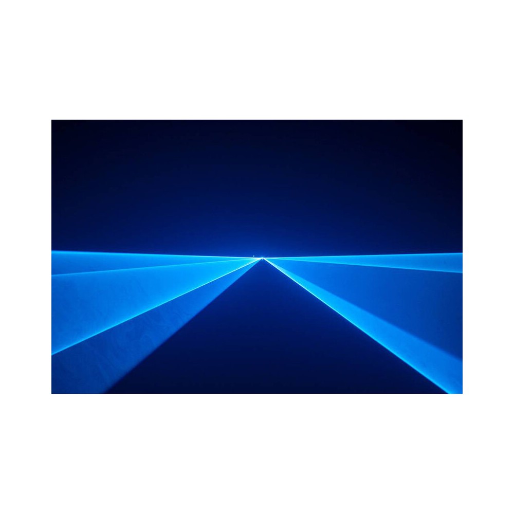 Láser de diodo RGB compacto Laserworld de 1500 mW, batería integrada de 3500 mAh, especificaciones del haz de aprox. 5,5 mm / 1,1 mrad, 25 kpps a 8°