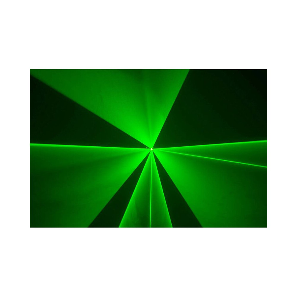 Láser de diodo RGB compacto Laserworld de 1500 mW, batería integrada de 3500 mAh, especificaciones del haz de aprox. 5,5 mm / 1,1 mrad, 25 kpps a 8°