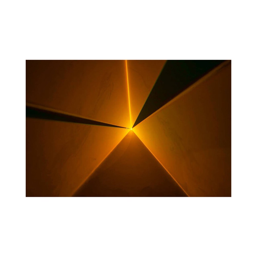 Láser de diodo RGB compacto Laserworld de 1500 mW, batería integrada de 3500 mAh, especificaciones del haz de aprox. 5,5 mm / 1,1 mrad, 25 kpps a 8°