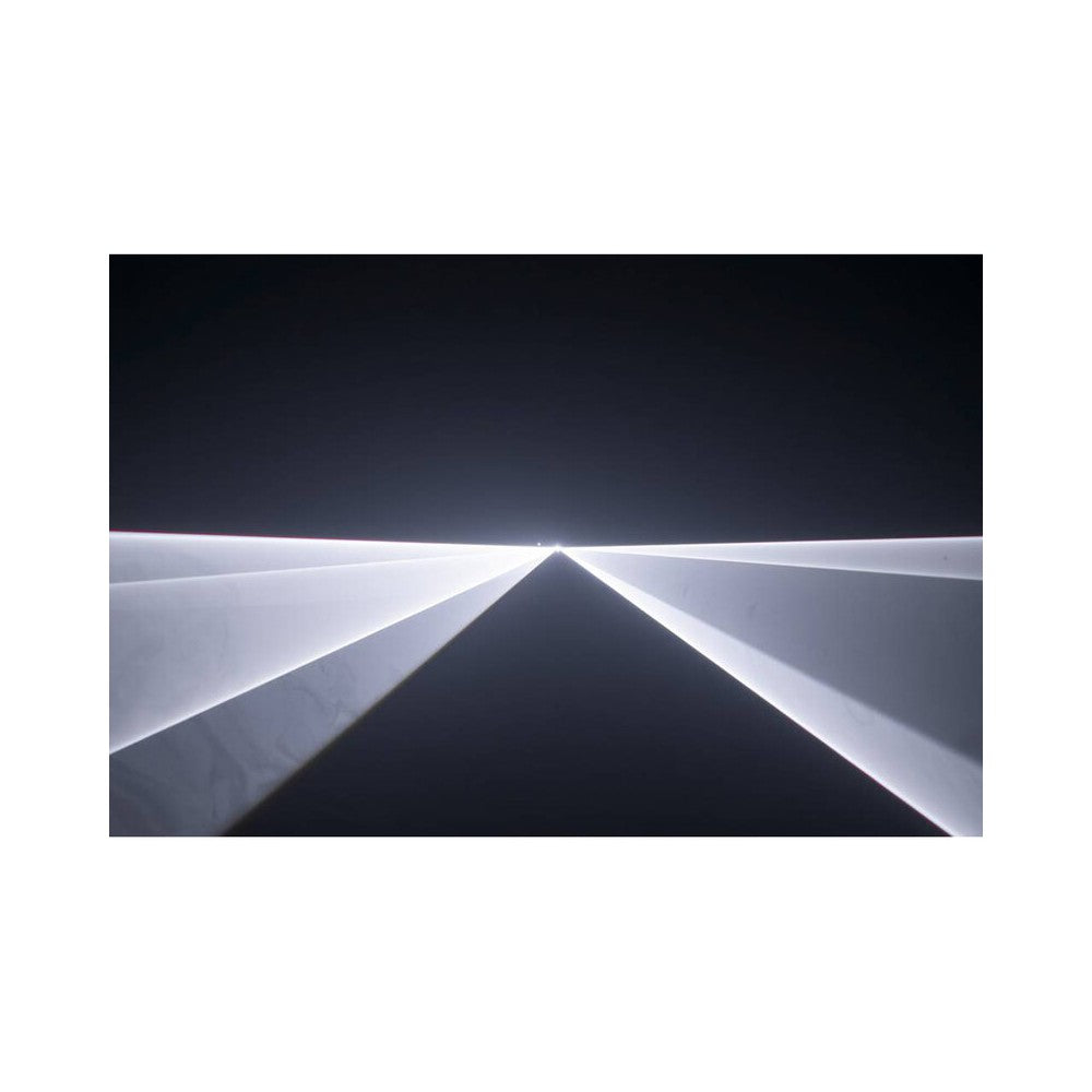 Láser de diodo RGB compacto Laserworld de 1500 mW, batería integrada de 3500 mAh, especificaciones del haz de aprox. 5,5 mm / 1,1 mrad, 25 kpps a 8°