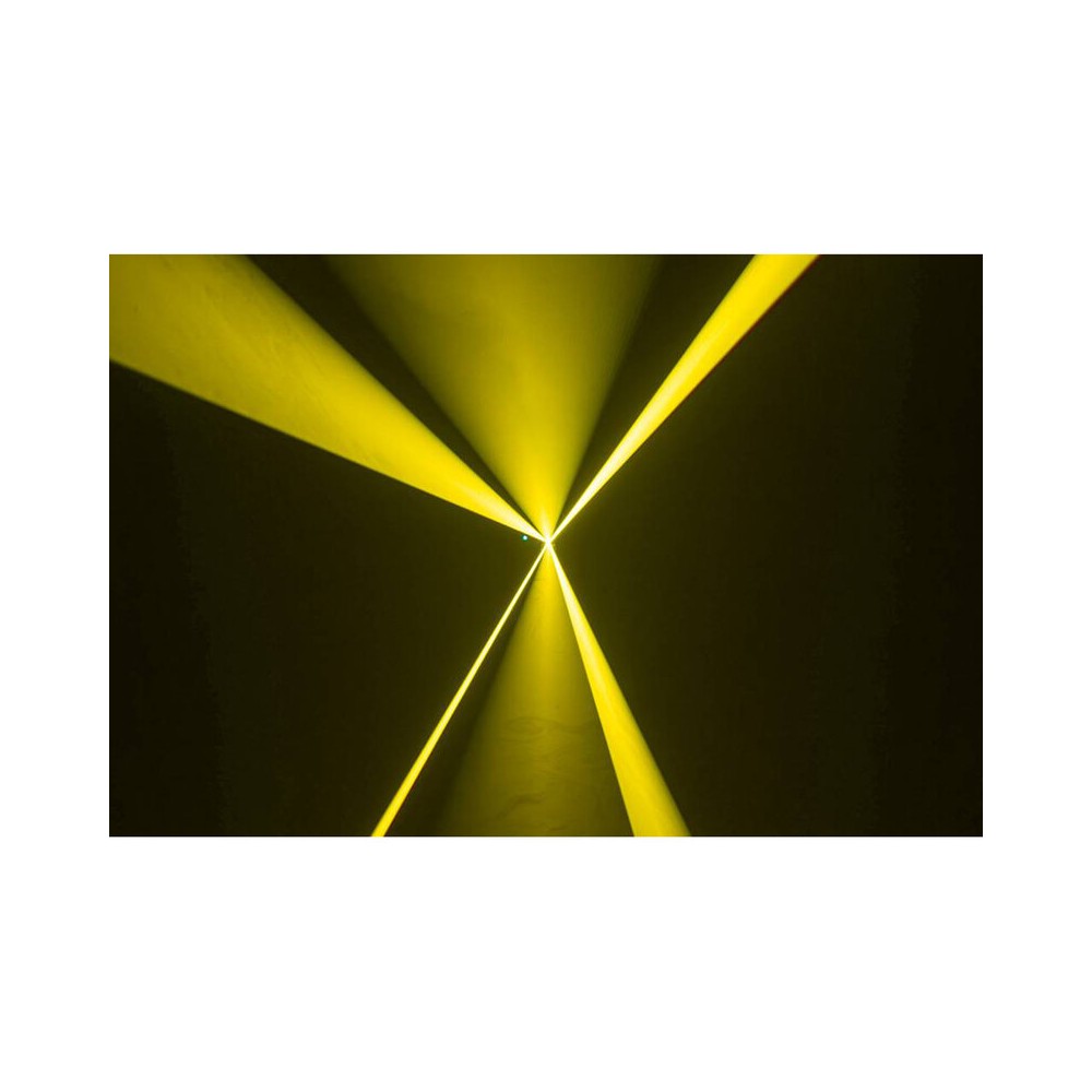 Laserworld 3000 mW compact  RGB diode laser, built-in 3500 mAh battery, beam specs of approx. 5.5  mm / 1.1  mrad, 30 kpps @  8°