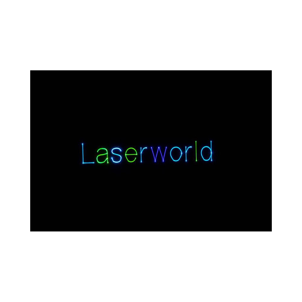 Láser de diodo RGB compacto Laserworld de 7000 mW, batería integrada de 6400 mAh, especificaciones del haz de aprox. 5,5 mm / 1,1 mrad, 30 kpps a 8°