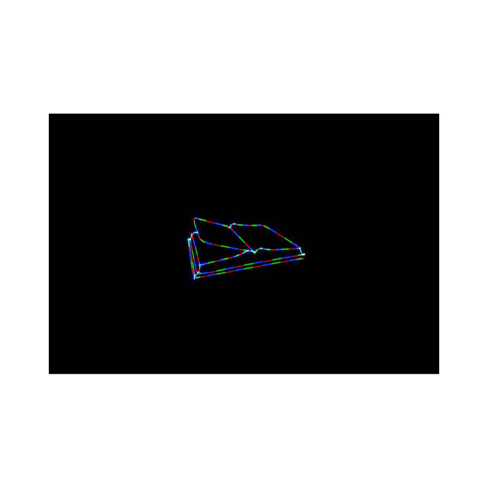 Láser de diodo RGB compacto Laserworld de 7000 mW, batería integrada de 6400 mAh, especificaciones del haz de aprox. 5,5 mm / 1,1 mrad, 30 kpps a 8°