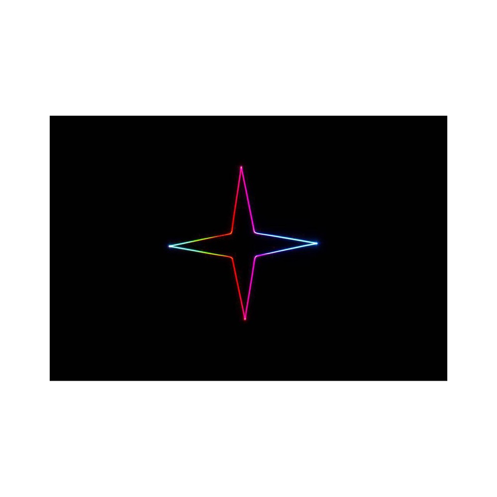 Láser de diodo RGB compacto Laserworld de 7000 mW, batería integrada de 6400 mAh, especificaciones del haz de aprox. 5,5 mm / 1,1 mrad, 30 kpps a 8°