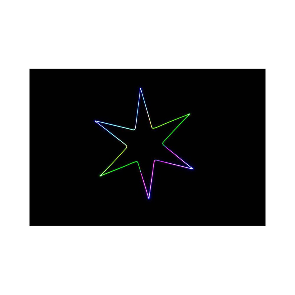 Láser de diodo RGB compacto Laserworld de 7000 mW, batería integrada de 6400 mAh, especificaciones del haz de aprox. 5,5 mm / 1,1 mrad, 30 kpps a 8°