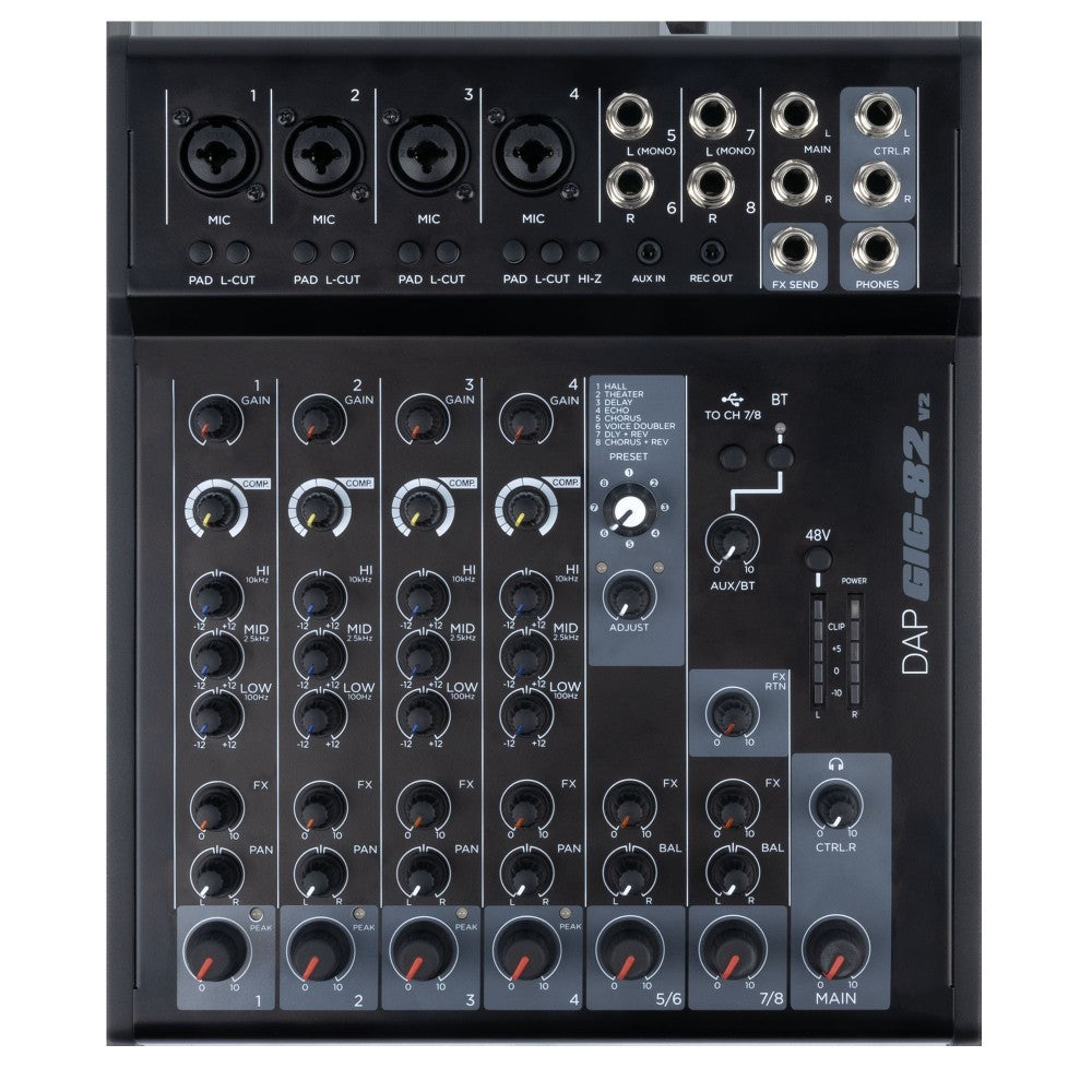 DAP GIG-82 V2 8-Channel Analog Mixer with FX