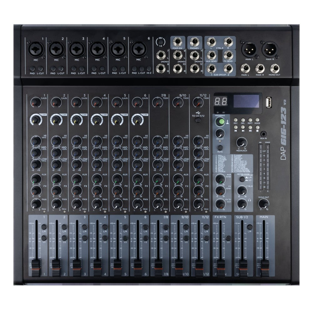 DAP GIG-123 V2 12-Channel Analog Mixer with FX