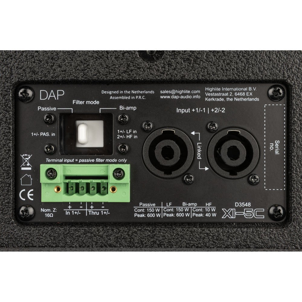 DAP Xi-5C Black 5" Coaxial Passive Installation Speaker - Black