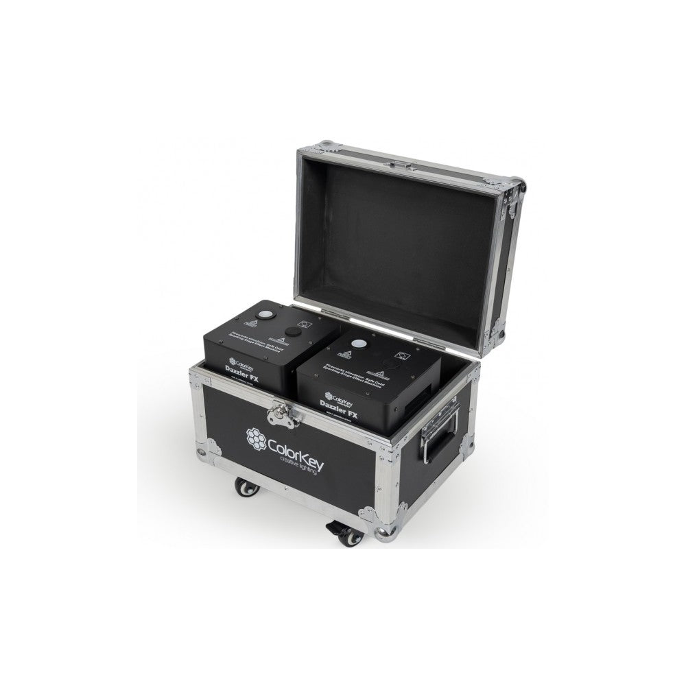 COLORKEY DAZZLER FX MKII BLACK KIT 2 UNITA' CON FLIGHT CASE
