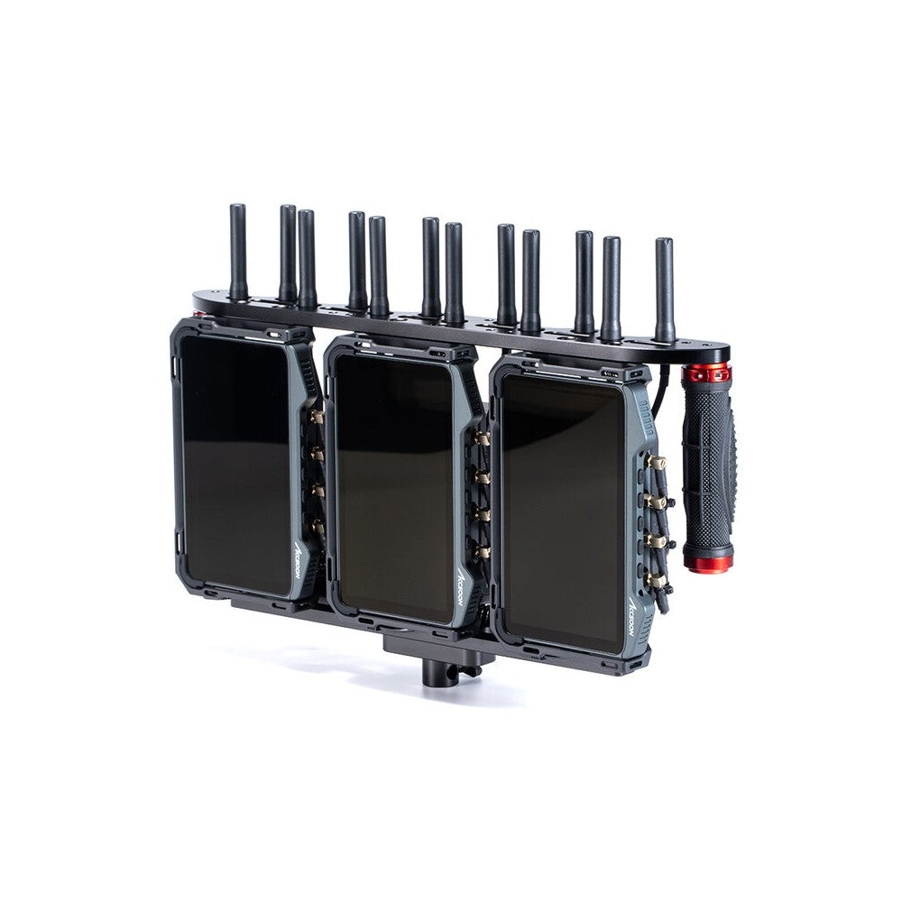 ACCSOON CineView M7 Pro Triple-Monitor Kit, includes 3 x PowerCage, 3 x tempered glass screen protector, 3 x CineView M7 Pro, tr