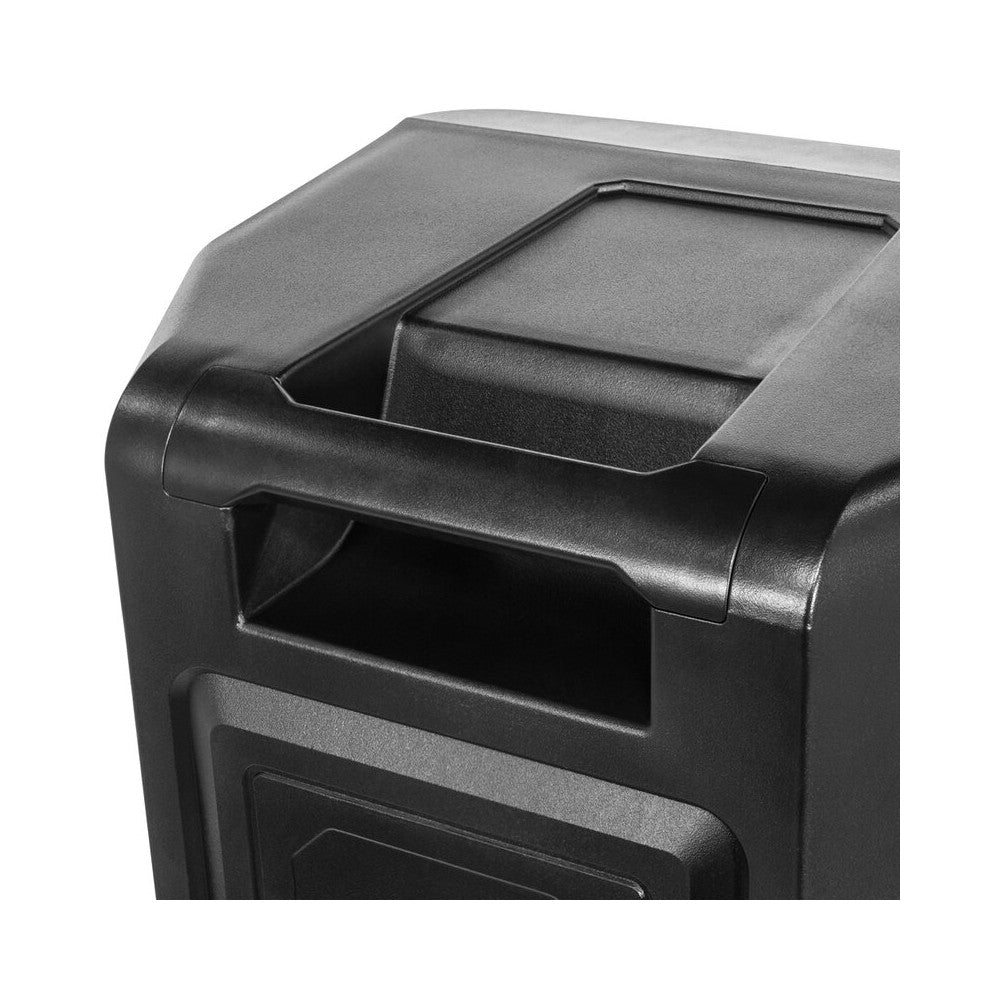 Altavoz activo de 2 vías BoomTone DJ 500 W con woofers dobles de 15", motor de compresión, efectos LED, reproductor USB/SD, radio FM y