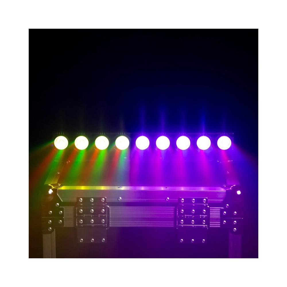 BoomTone DJ Compact RGB LED bar with 9 x 3 W individually controllable LEDs, DMX control, auto/sound modes and IR remote