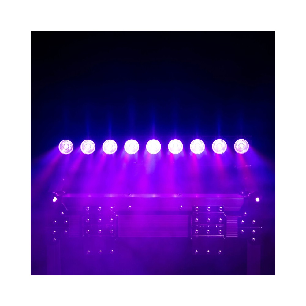 BoomTone DJ Compact RGB LED bar with 9 x 3 W individually controllable LEDs, DMX control, auto/sound modes and IR remote