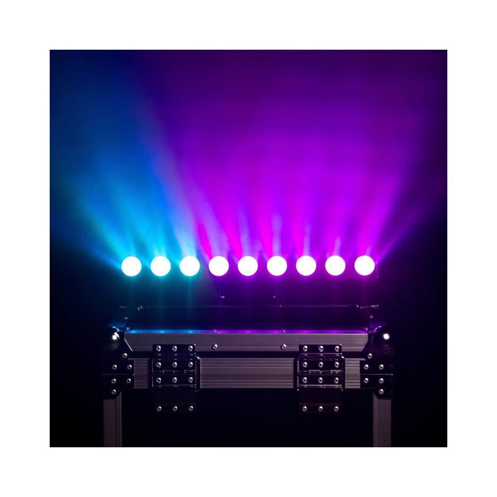 BoomTone DJ Compact RGB LED bar with 9 x 3 W individually controllable LEDs, DMX control, auto/sound modes and IR remote