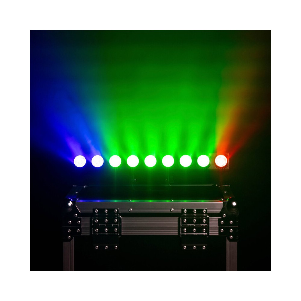 BoomTone DJ Compact RGB LED bar with 9 x 3 W individually controllable LEDs, DMX control, auto/sound modes and IR remote