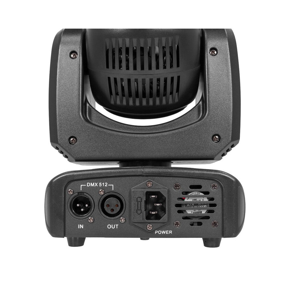 BoomTone DJ 100 W CREE LED beam moving head with 2° beam, 9 colors, 13 gobos, dual rotating prisms and fast Pan / Tilt movement