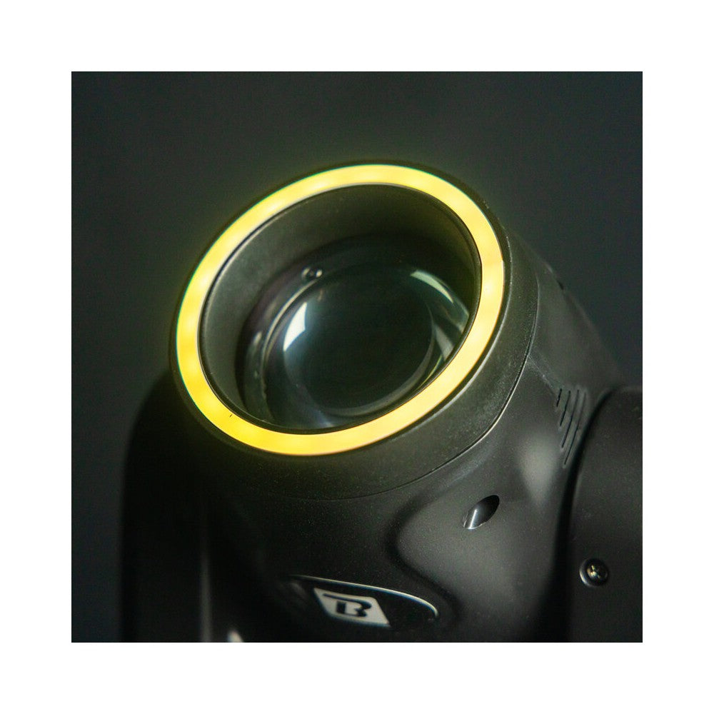 BoomTone DJ 100 W CREE LED beam moving head with 2° beam, 9 colors, 13 gobos, dual rotating prisms and fast Pan / Tilt movement