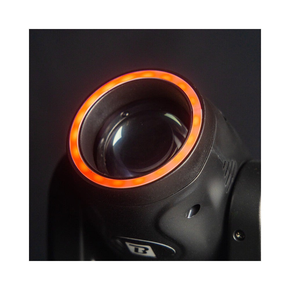 BoomTone DJ 100 W CREE LED beam moving head with 2° beam, 9 colors, 13 gobos, dual rotating prisms and fast Pan / Tilt movement