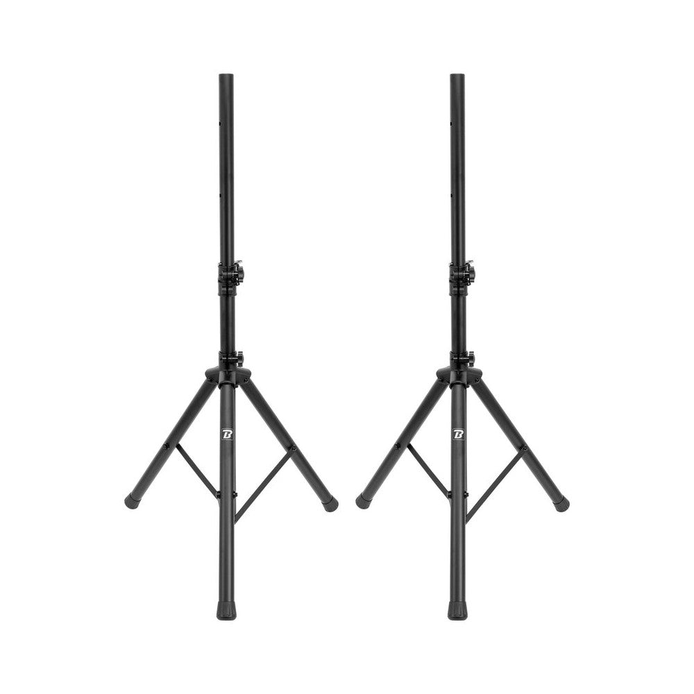 BoomTone DJ Complete PA system with 12" active + passive loudspeakers, Bluetooth / USB / SD / FM player, LED effects, stands, wi
