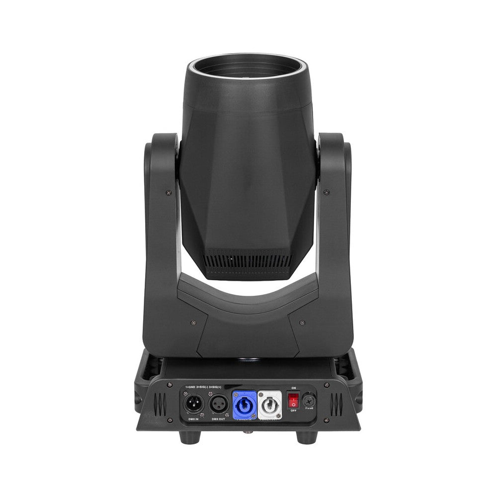 Mac Mah 2 x 200 W LED Beam moving heads, 2.5° beam, 13 Gobos, 11 colors, 12 + 6 facet prism, RGB halo LEDs, 14-channel DMX cont