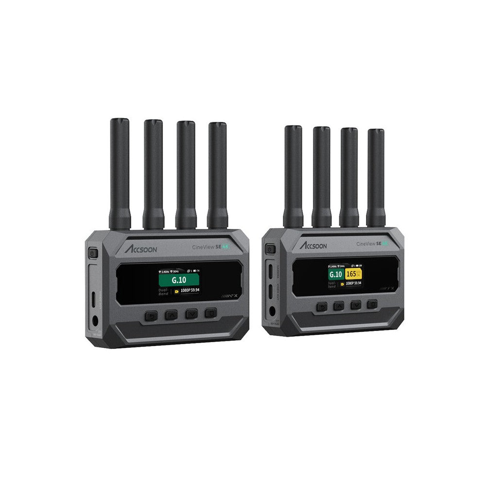 ACCSOON Wireless AV transmission system (transmitter + receiver), 4K 30 fps, 400 m range, less than 50 ms latency @1080p, Dual B