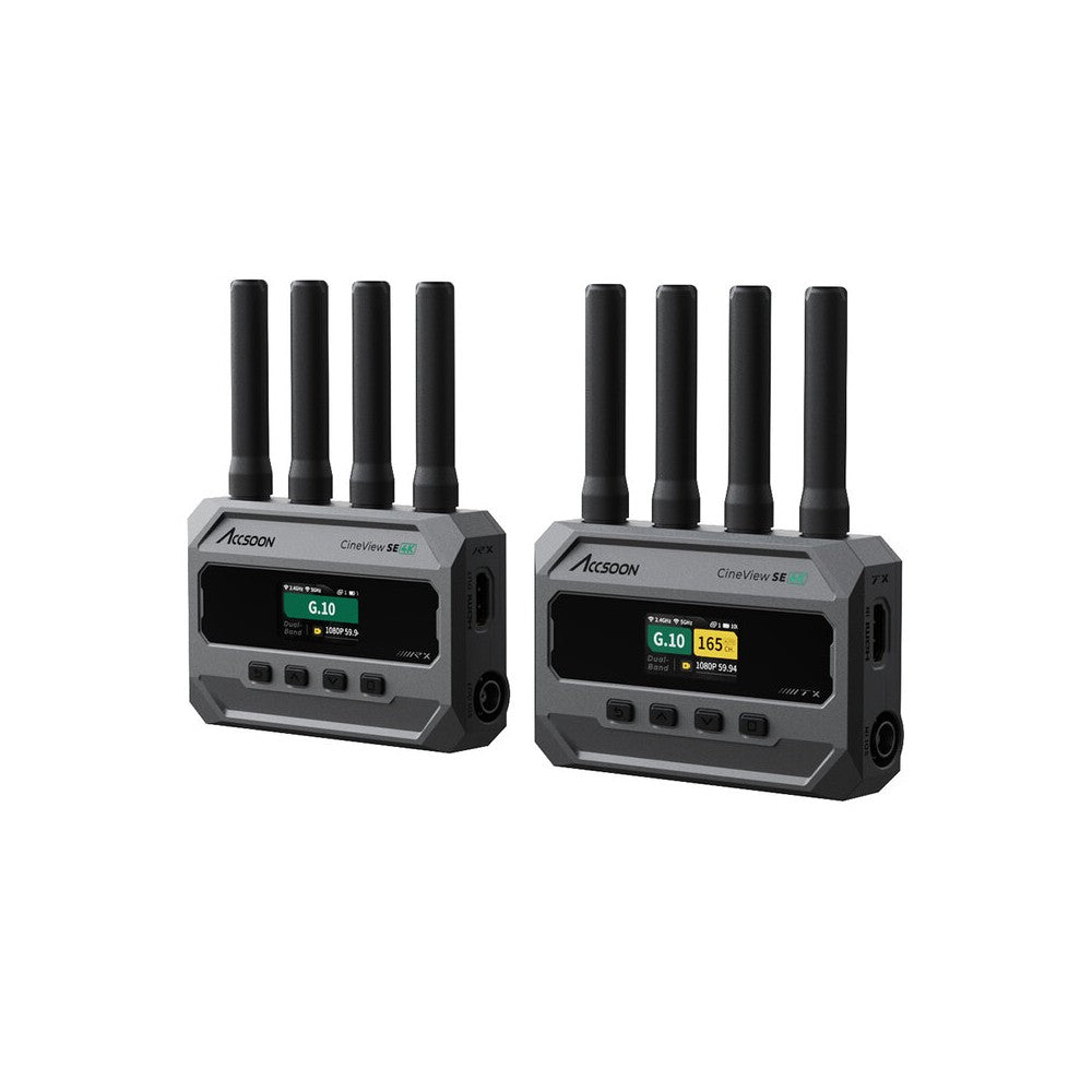 ACCSOON Wireless AV transmission system (transmitter + receiver), 4K 30 fps, 400 m range, less than 50 ms latency @1080p, Dual B
