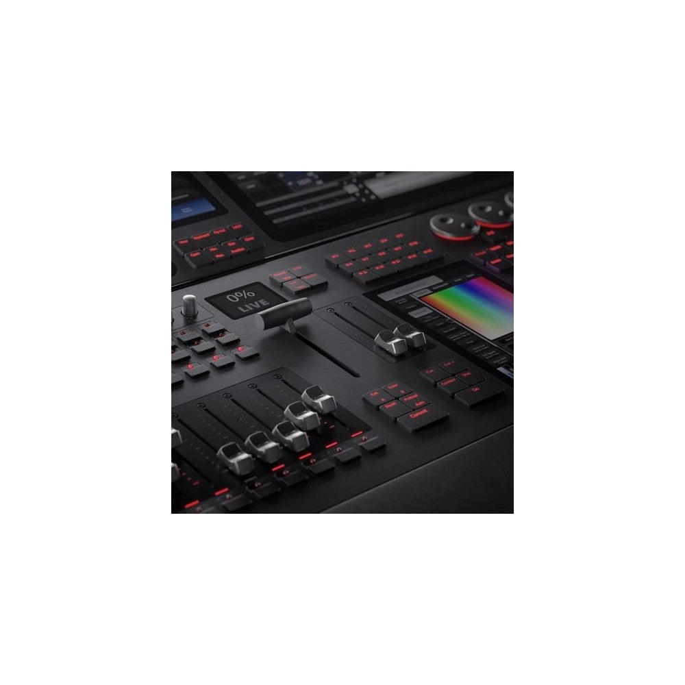 Avolites 30 + 2 motorised faders, 70 assignable optical rotary encoders flagship lighting console shipped in a flight case