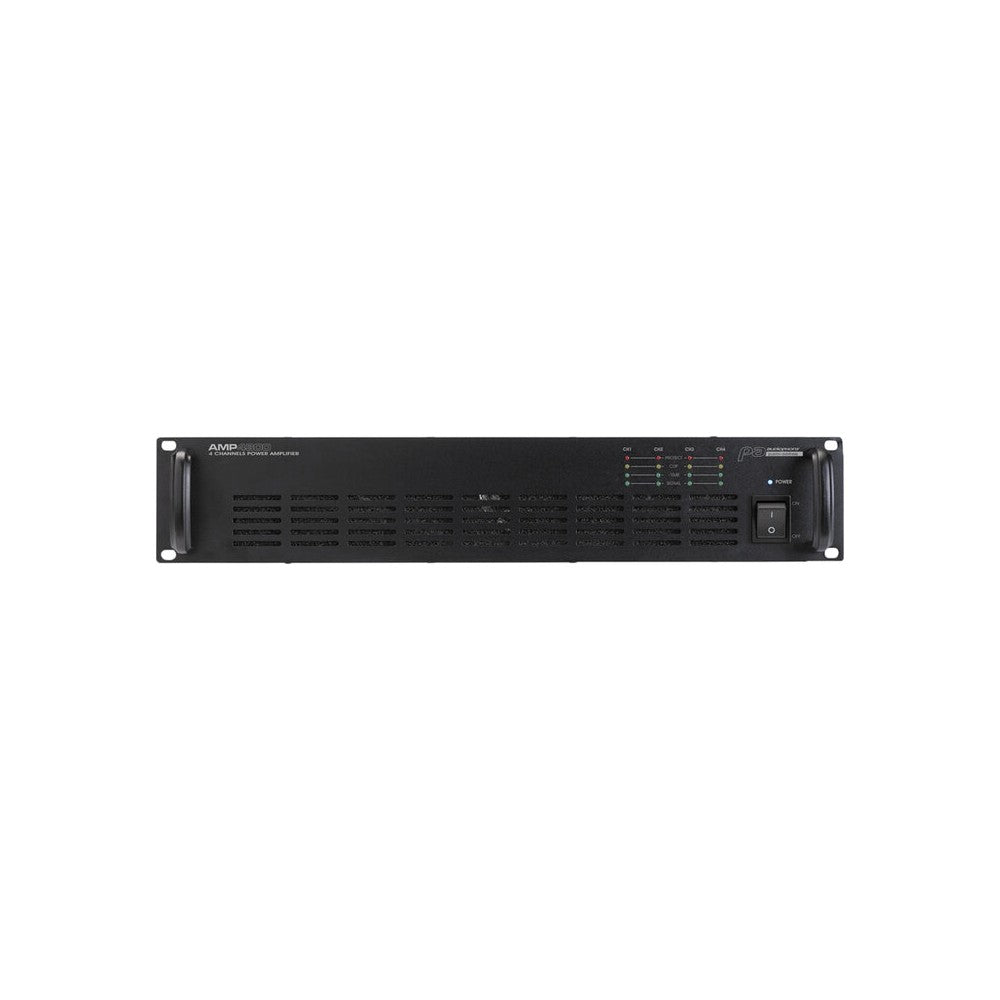 Audiophony PA Compact, lightweight, 4 x 300 W in-line 70/100 V main amplifier, Class-D, thermo-regulated cooling, HPF 80 Hz, fro