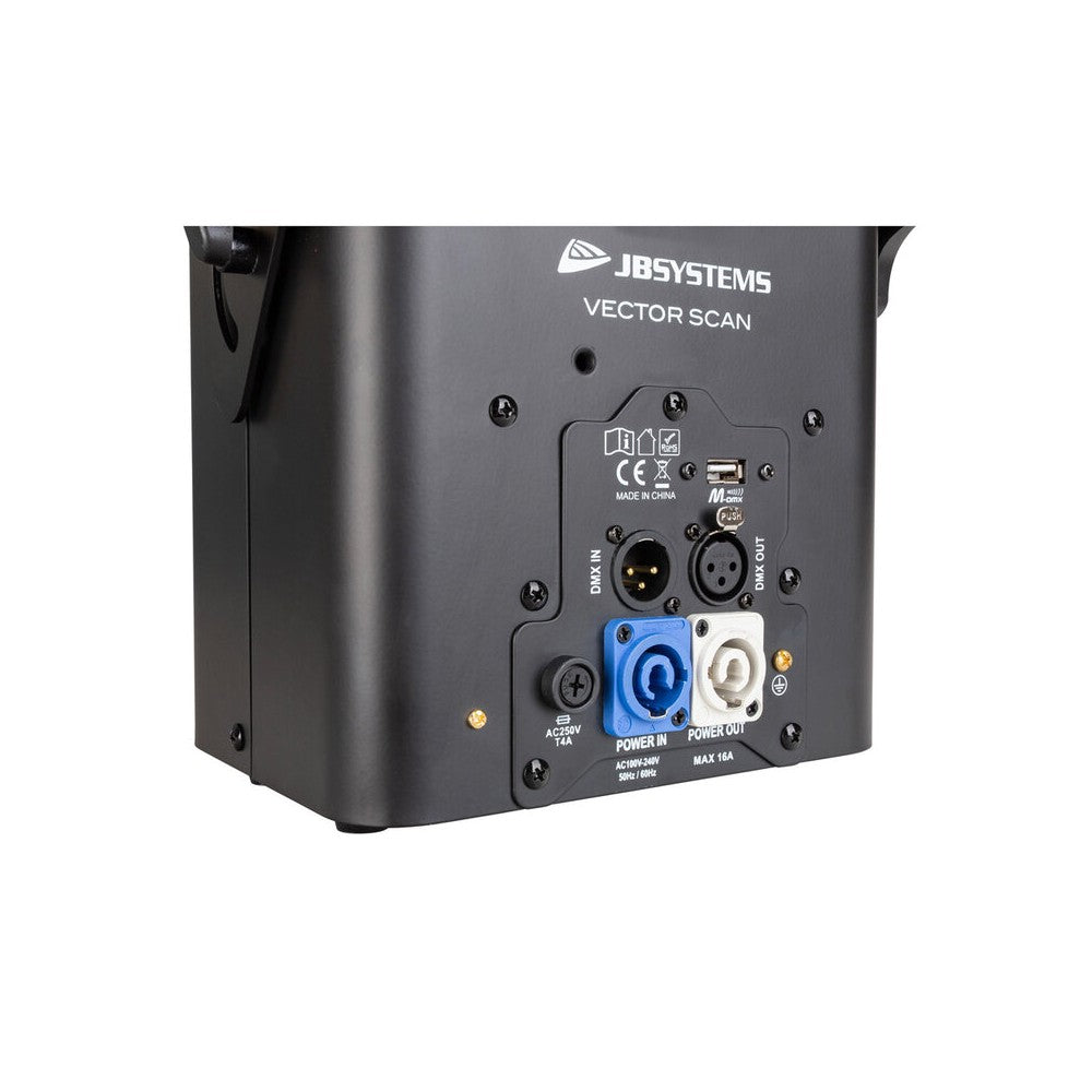 JB Systems 100 W LED scanner with DMX, rotating Gobos, prism and color wheel