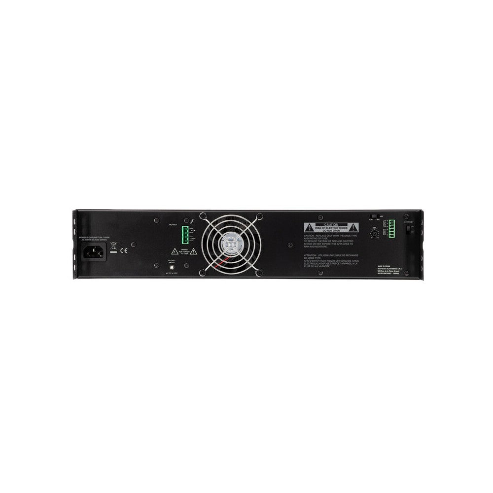 Audiophony PA Compact, ligero, amplificador principal de 1100 W en línea de 70/100 V, Clase-D, refrigeración termorregulada, HPF 80 Hz, parte trasera c