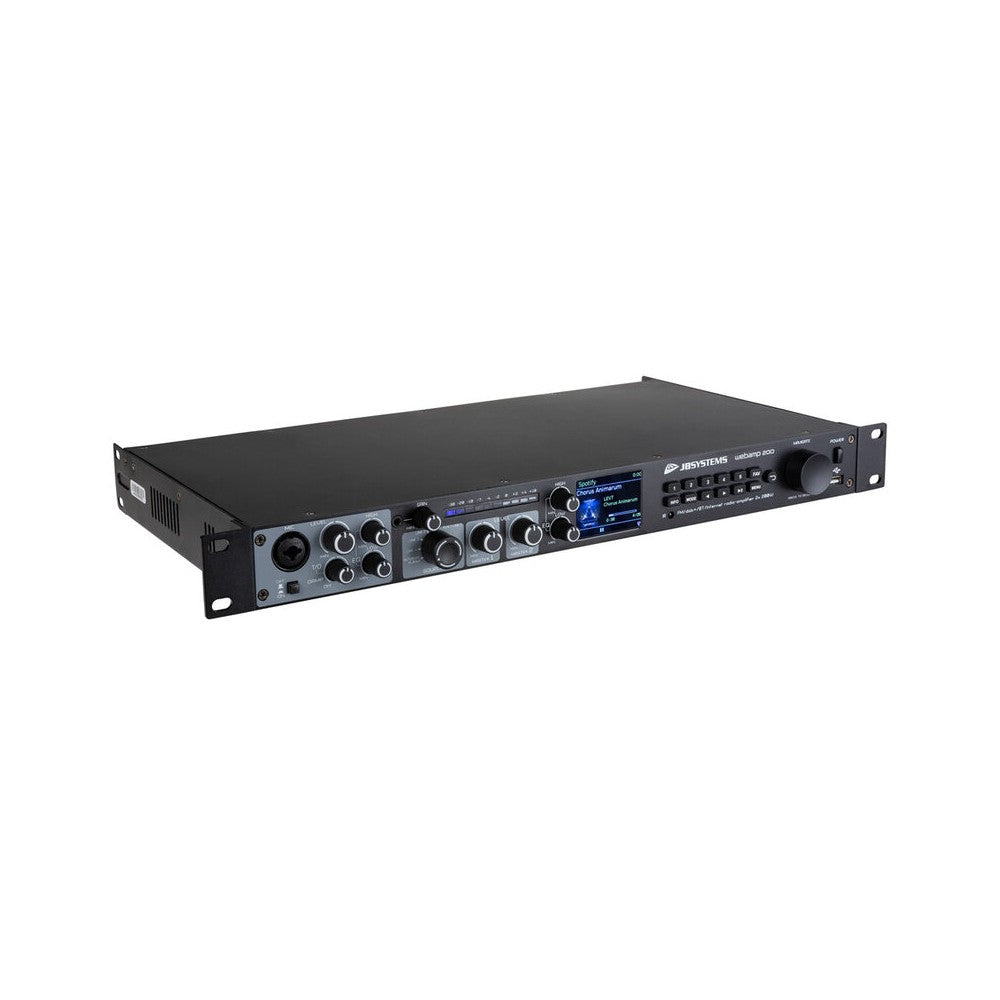 JB Systems All-in-one FM / web / network / USB / BT audio player, 2 x 250 W RMS on 4 ohm, 1 x balanced pre-out