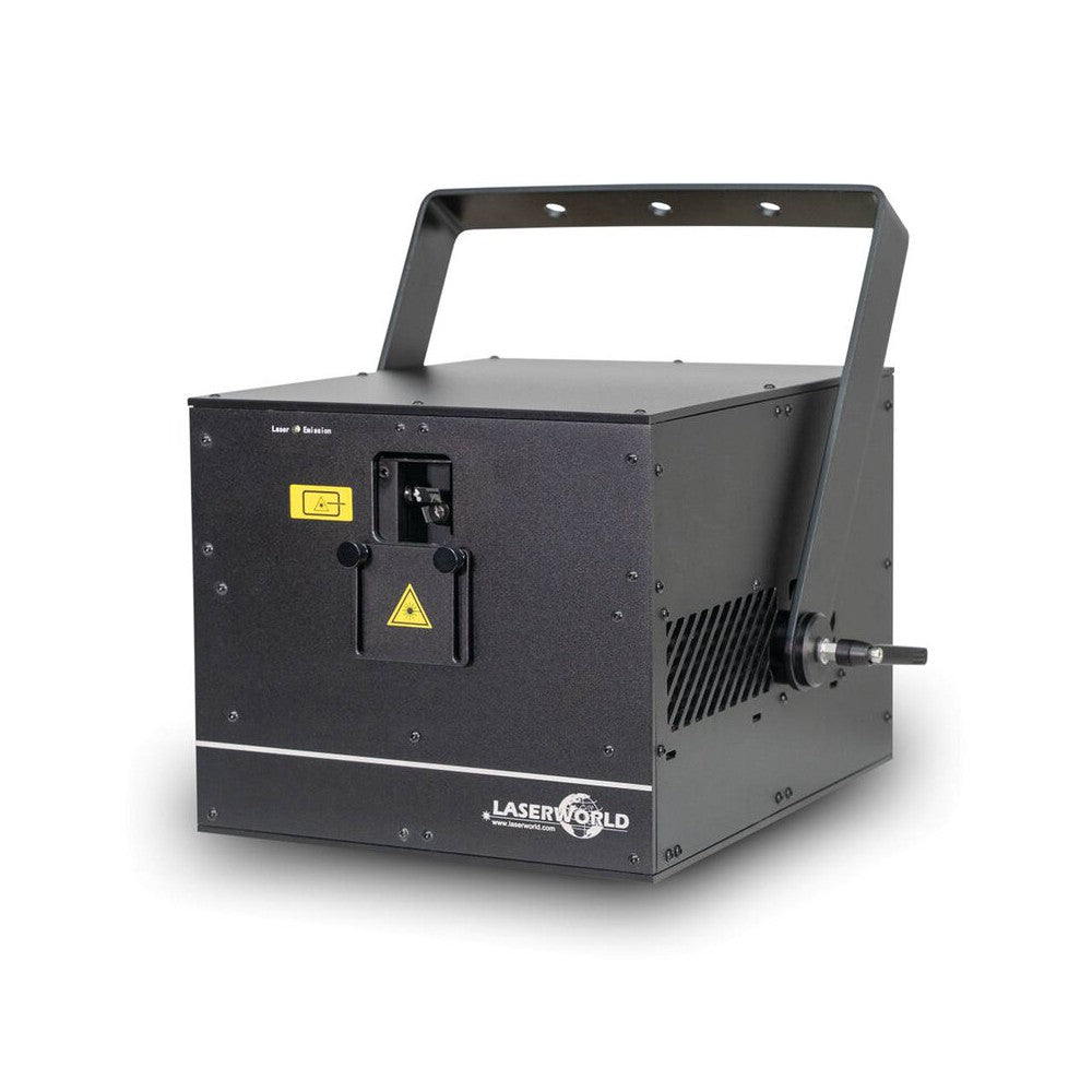 Laserworld 15,000 mW full‑color outdoor laser with IP65 housing, integrated ShowNET multi‑control mainboard, DMX / ArtNet / ILDA