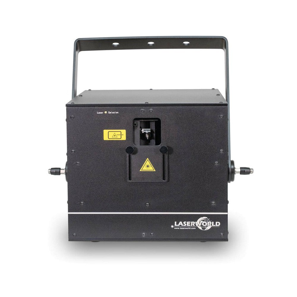 Laserworld 15,000 mW full‑color outdoor laser with IP65 housing, integrated ShowNET multi‑control mainboard, DMX / ArtNet / ILDA