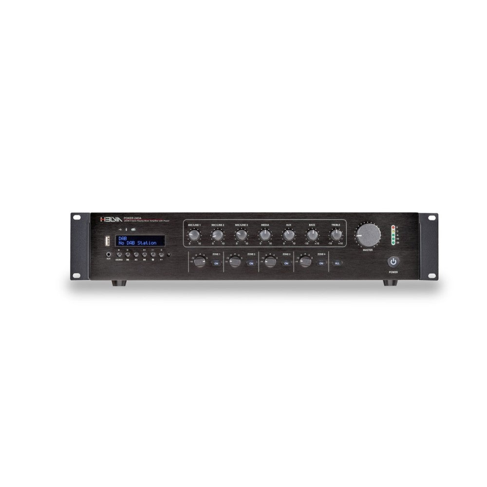 HELVIA POKER-240A Mixer-Amplificatore a 4 zone da 240W con lettore DAB+