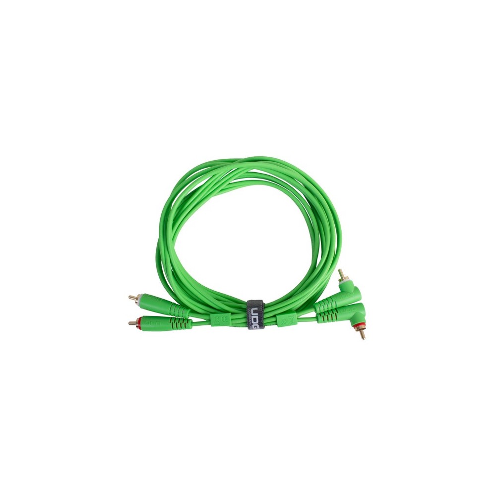 UDG GEAR U97005GR - ULTIMATE AUDIO CABLE SET RCA STRAIGHT - RCA ANGLED GREEN