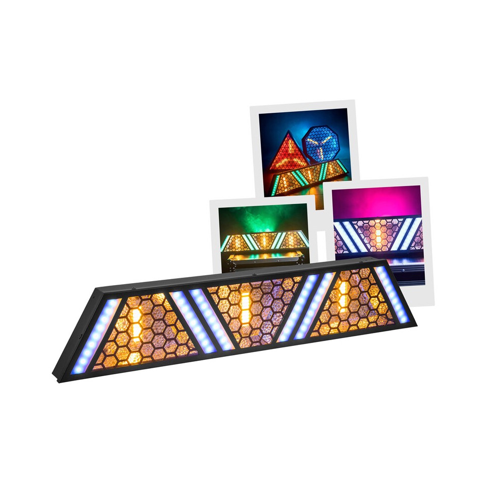 Mac Mah Versatile LED Blinder bar combining warm 50 W amber COB LEDs with RGB effects, smooth dimming, Strobe, multiple control