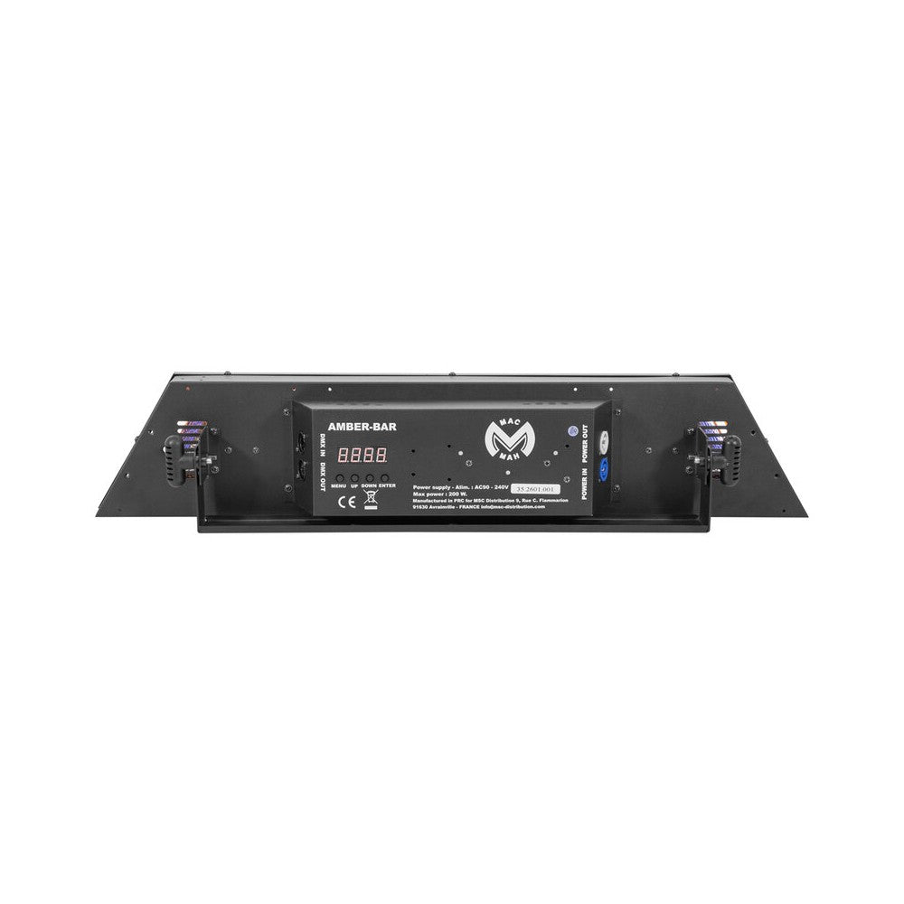 Mac Mah Versatile LED Blinder bar combining warm 50 W amber COB LEDs with RGB effects, smooth dimming, Strobe, multiple control