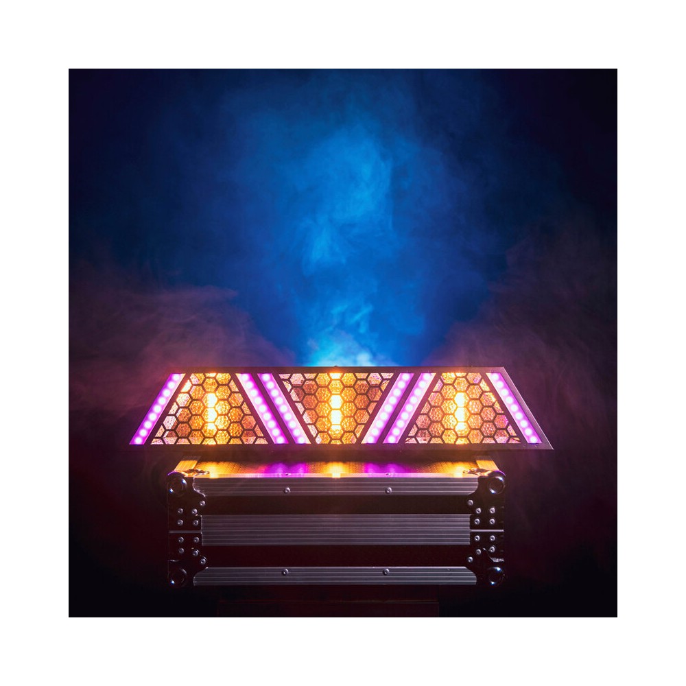 Mac Mah Versatile LED Blinder bar combining warm 50 W amber COB LEDs with RGB effects, smooth dimming, Strobe, multiple control