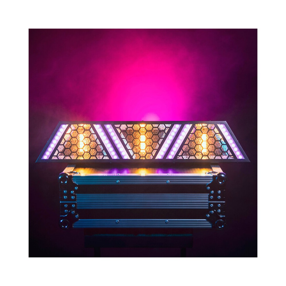 Mac Mah Versatile LED Blinder bar combining warm 50 W amber COB LEDs with RGB effects, smooth dimming, Strobe, multiple control