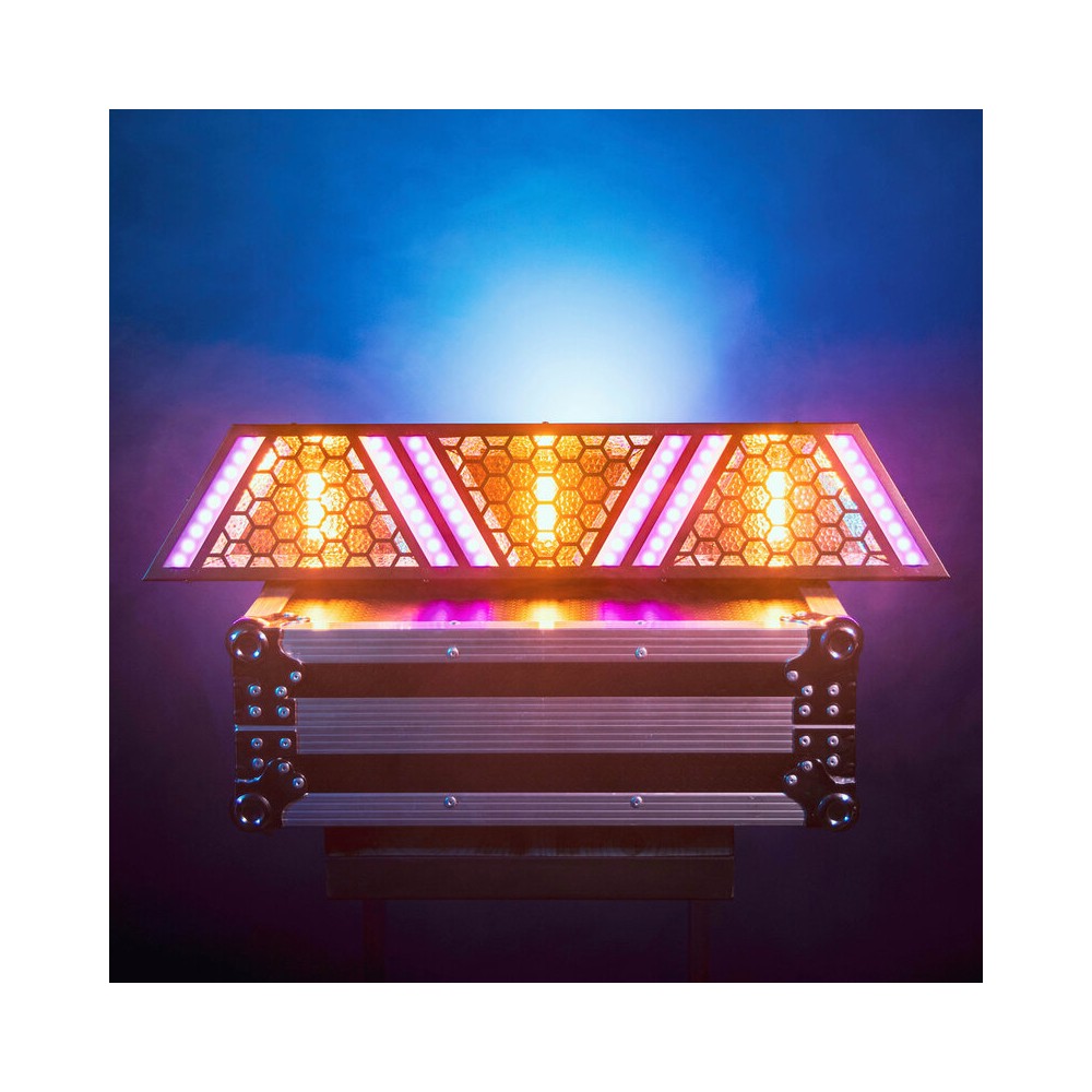Mac Mah Versatile LED Blinder bar combining warm 50 W amber COB LEDs with RGB effects, smooth dimming, Strobe, multiple control