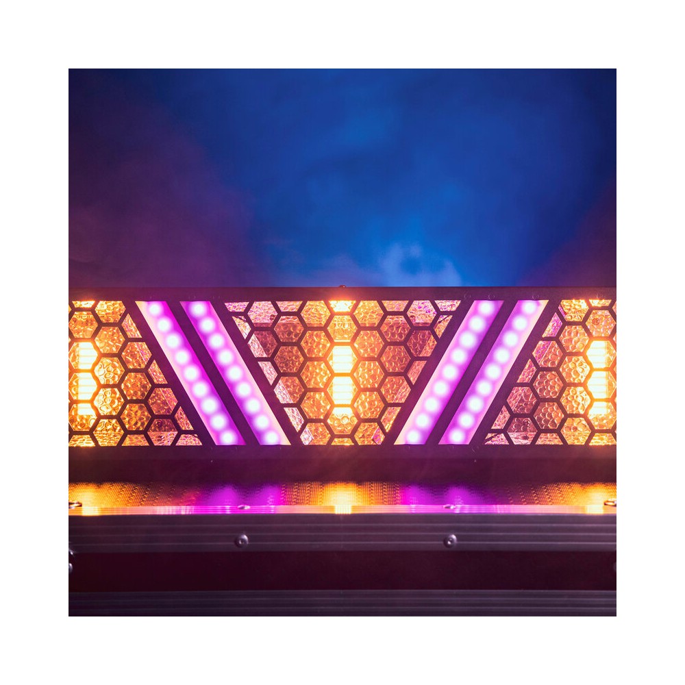 Mac Mah Versatile LED Blinder bar combining warm 50 W amber COB LEDs with RGB effects, smooth dimming, Strobe, multiple control