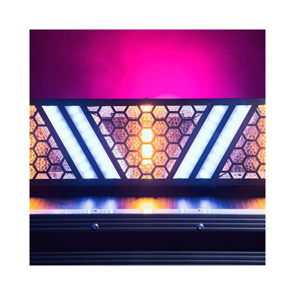 Mac Mah Versatile LED Blinder bar combining warm 50 W amber COB LEDs with RGB effects, smooth dimming, Strobe, multiple control