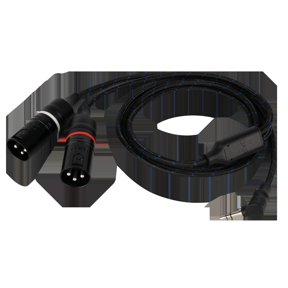 DAP FL117 - Male Stereo 90° Mini-Jack to 2 Galvanically Isolated XLR/M 3P 1.5 m Protezione integrata - rivestimento intrecciato