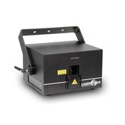Laserworld 5800 mW compact RGB laser, analog modulation, 30 kpps scanners, ILDA / DMX control, 130 built‑in patterns