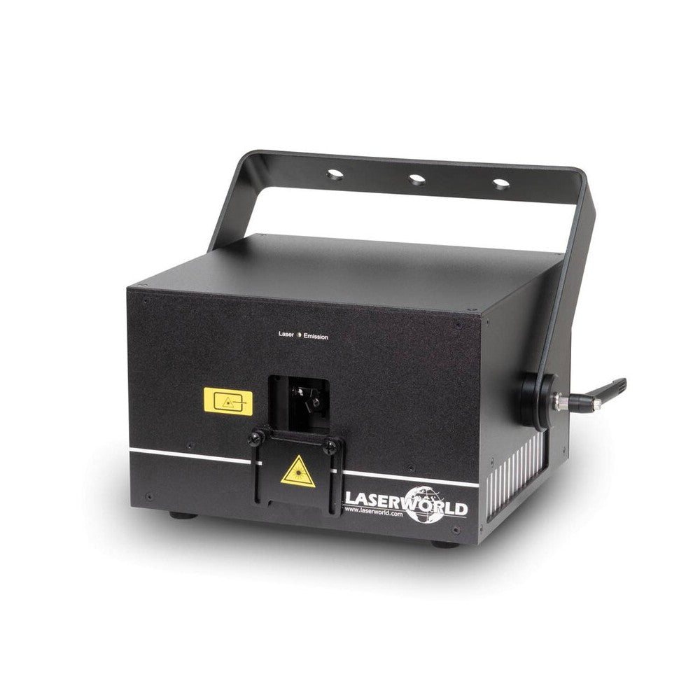 Láser RGB compacto Laserworld 5800 mW, modulación analógica, escáneres de 30 kpps, control ILDA / DMX, 130 patrones incorporados