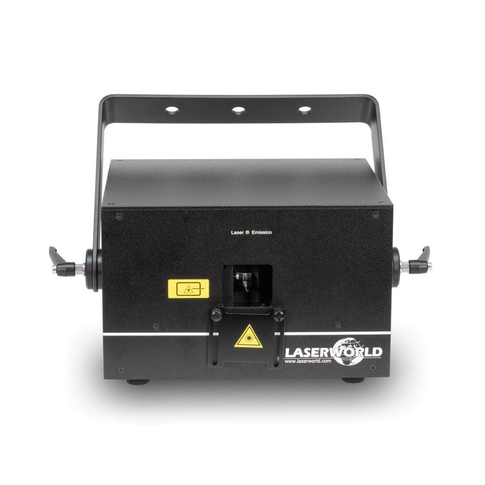 Láser RGB compacto Laserworld 5800 mW, modulación analógica, escáneres de 30 kpps, control ILDA / DMX, 130 patrones incorporados