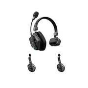 ACCSOON Host headset + 2 remote headsets of the CoMo II wireless Intercom system, digital DECT 1.9 GHz full-duplex, 400 m range